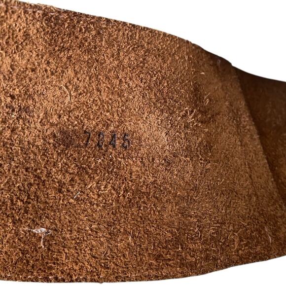 Leatherock Brown Leather Wide Made in Italy Stone Gild Buckle Belt size large - Picture 10 of 10